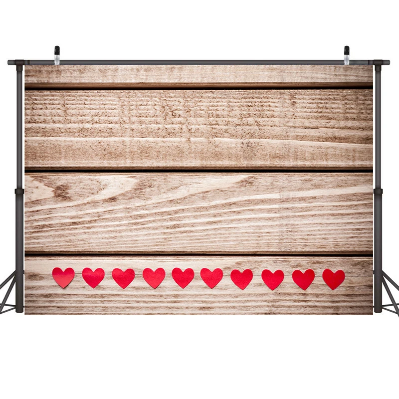 Nitree 40x60cm Podea din Lemn de culoare Roșie în formă de Inimă, Dragoste de Ziua Îndrăgostiților Fundal Studio Foto Recuzită Fotografie de Fundal de Vinil
