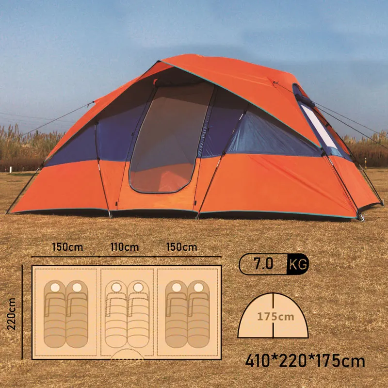 Cort 4 locuri turistice strat dublu de camping cort Impermeabil cort de camping