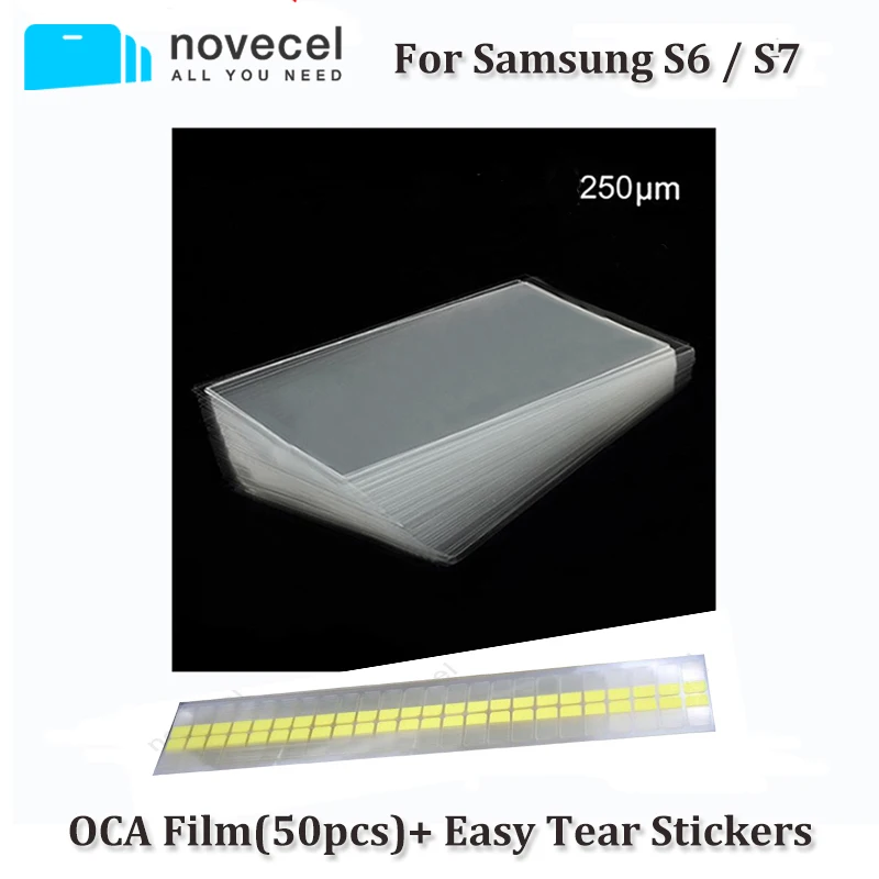 Novecel 50pcs 250um OCA Optical Clear Adeziv Pentru S6 S7 G920 G930 OCA Adeziv LCD Touch, Lentile de Sticlă de Film+ Ușor de Rupere Autocolante