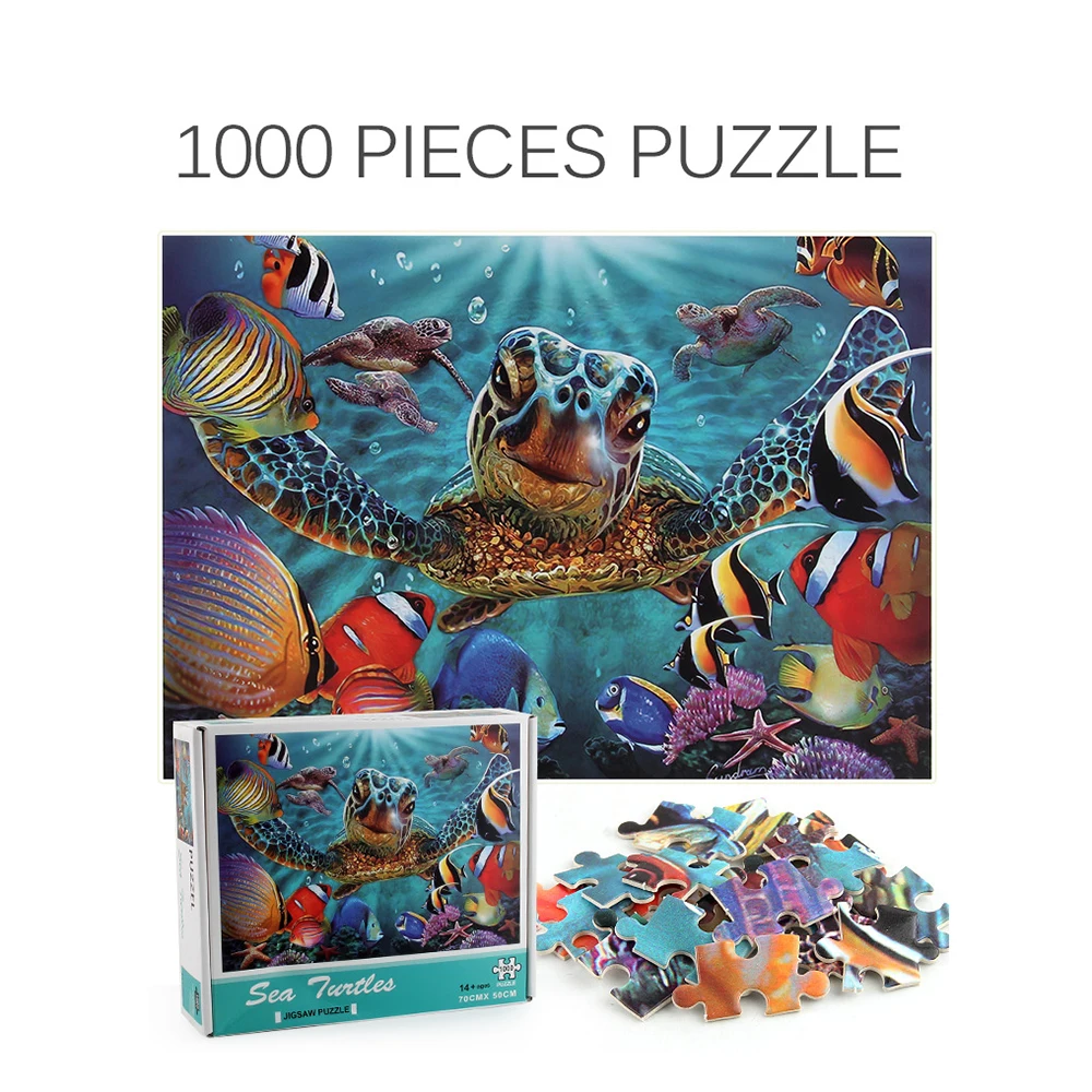 1000 de Bucăți Adult Puzzle Sea World Plante Puzzle-uri Broasca Mare de Puzzle de Învățământ Decompresie Puzzle jucarii