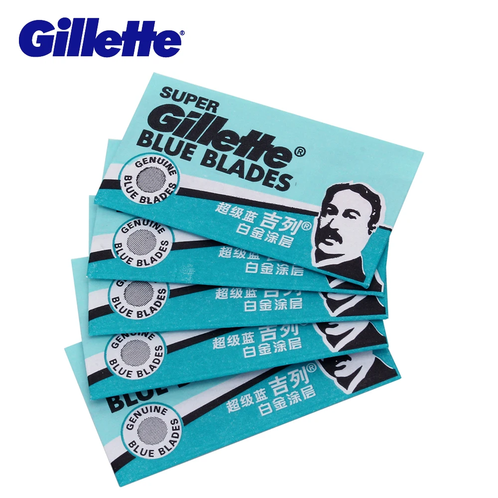 Gillette Super Albastru De Ras Lame De Ras Pentru Bărbați Din Oțel Inoxidabil 5 Lame Duble Marginea Aparat De Ras Lame De Înlocuire Capete