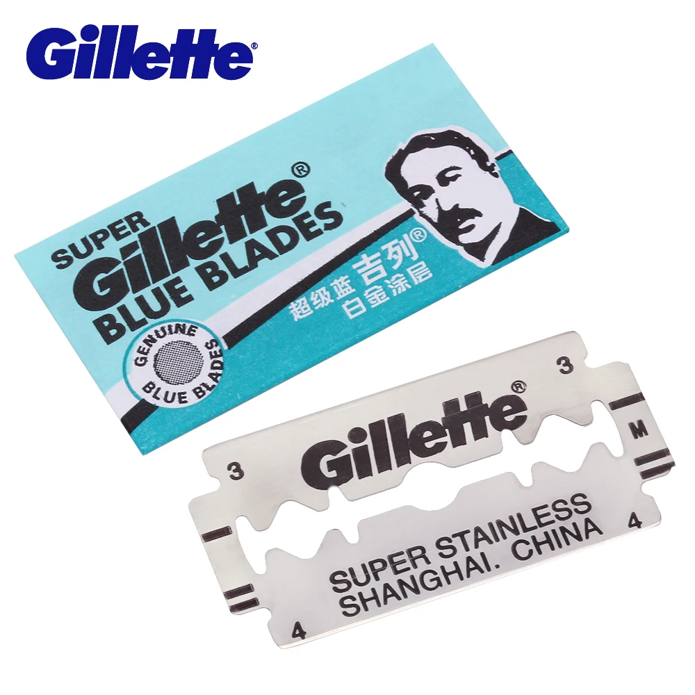 Gillette Super Albastru De Ras Lame De Ras Pentru Bărbați Din Oțel Inoxidabil 5 Lame Duble Marginea Aparat De Ras Lame De Înlocuire Capete