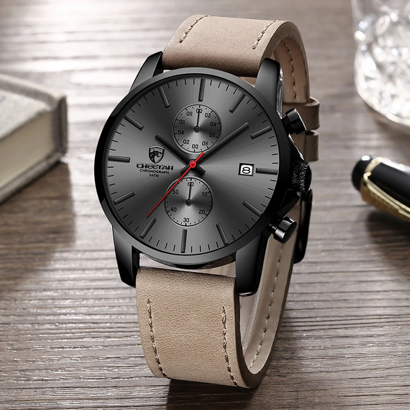Bărbați Ceas de Lux Marca GHEPARD Chronograh Cuarț Ceas de mână din Piele Impermeabil Sporturi Ceasuri Relogio Masculino Reloj Hombre