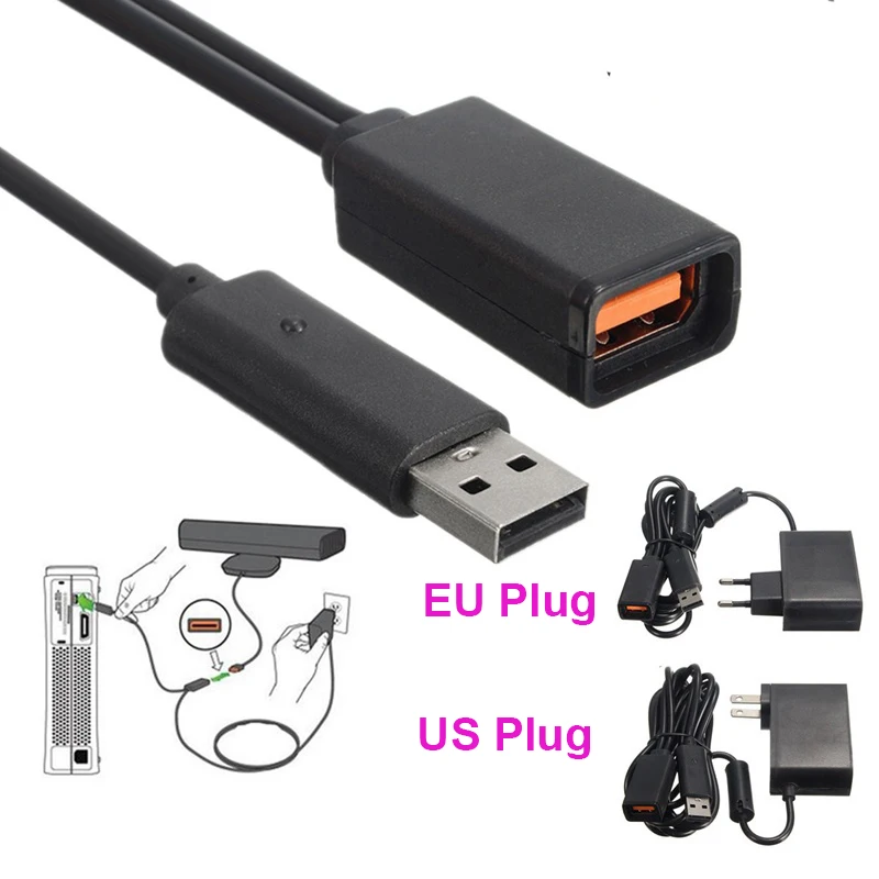 AC 100V-240V Alimentare UE/SUA Adaptor Priza USB de Încărcare Încărcător, Pentru Microsoft Xbox 360 Senzor Kinect