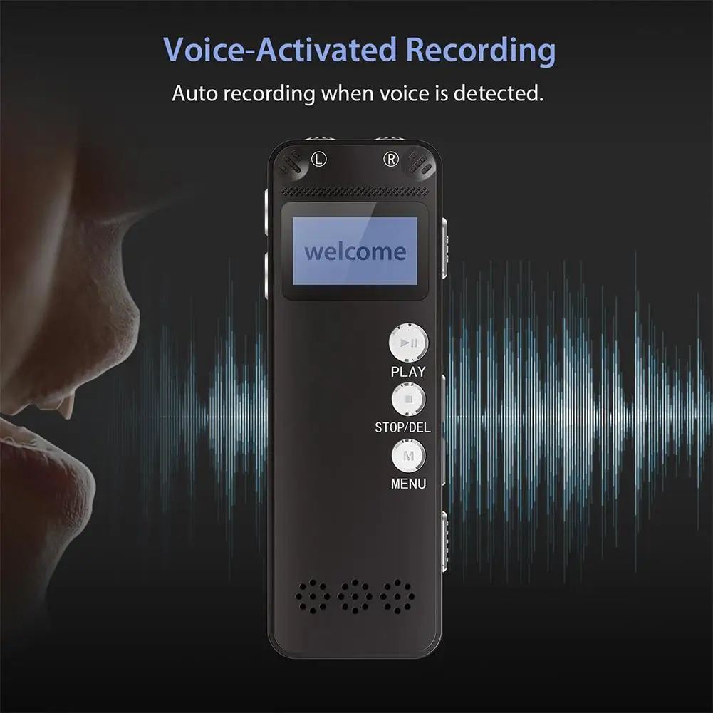 8GB de Mare Sensibilitate Microfon Dual Multifunctional Reincarcabil Digital Recorder Audio cu MP3 Player