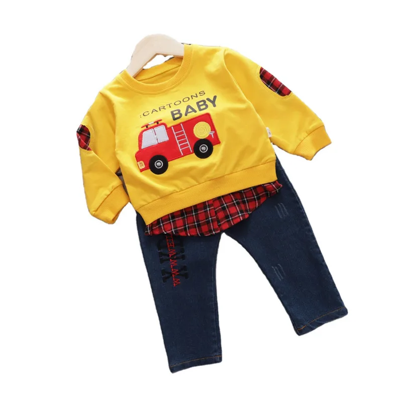 Moda pentru Copii Haine Toamna Copii Fete Haine Baieti Desene animate Casual T-Shirt, Pantaloni 2 buc/seturi Copilul Costum Copii Treninguri