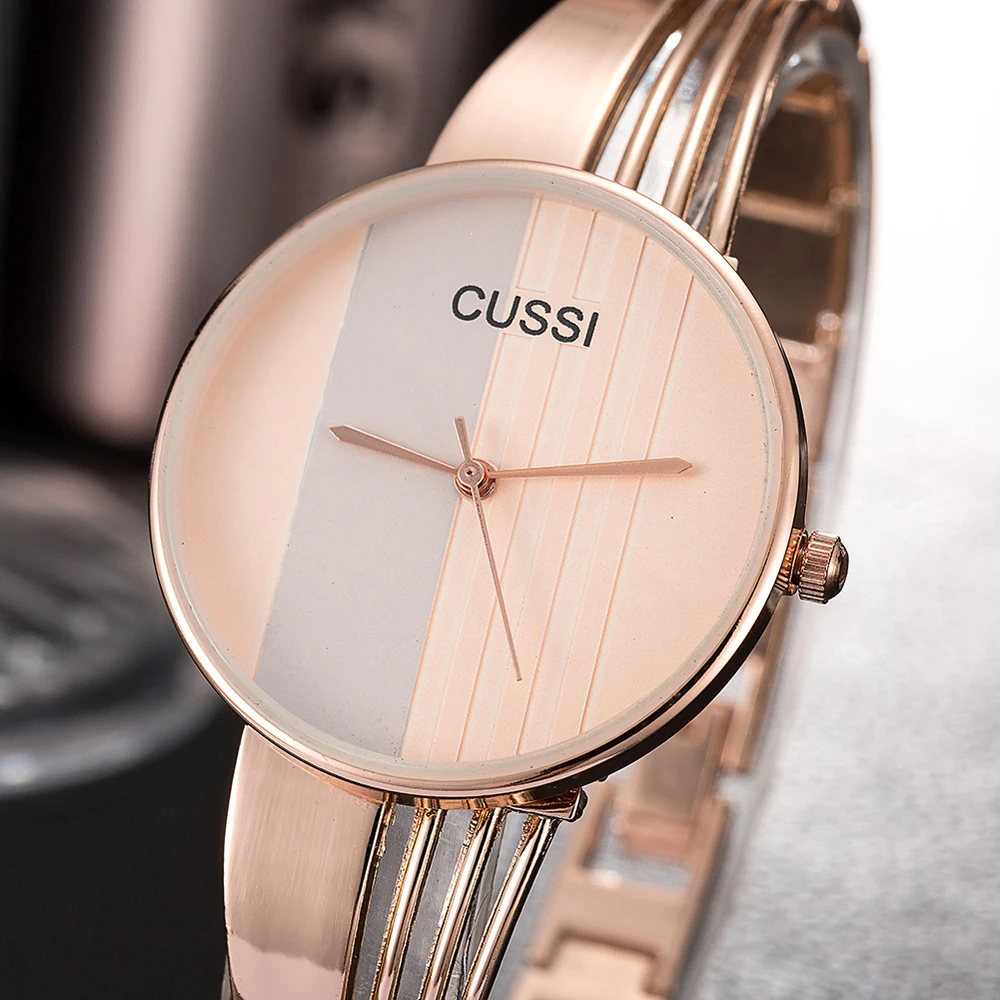 CUSSI TOP pentru Femei Brand Ceasuri de Moda Aur a Crescut Brățară din Oțel Inoxidabil Doamnelor Ceas de sex Feminin Ceas reloj mujer relogio feminino