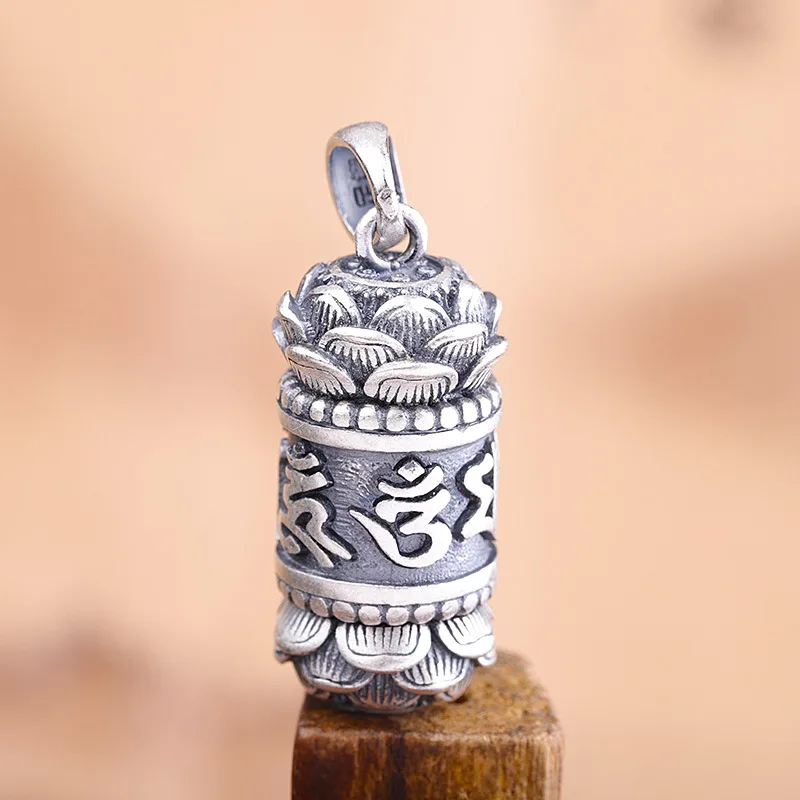 Argint Thai bine jewerlry S990 unisex vintage binecuvântare colier pandantiv cadou pentru barbati femei