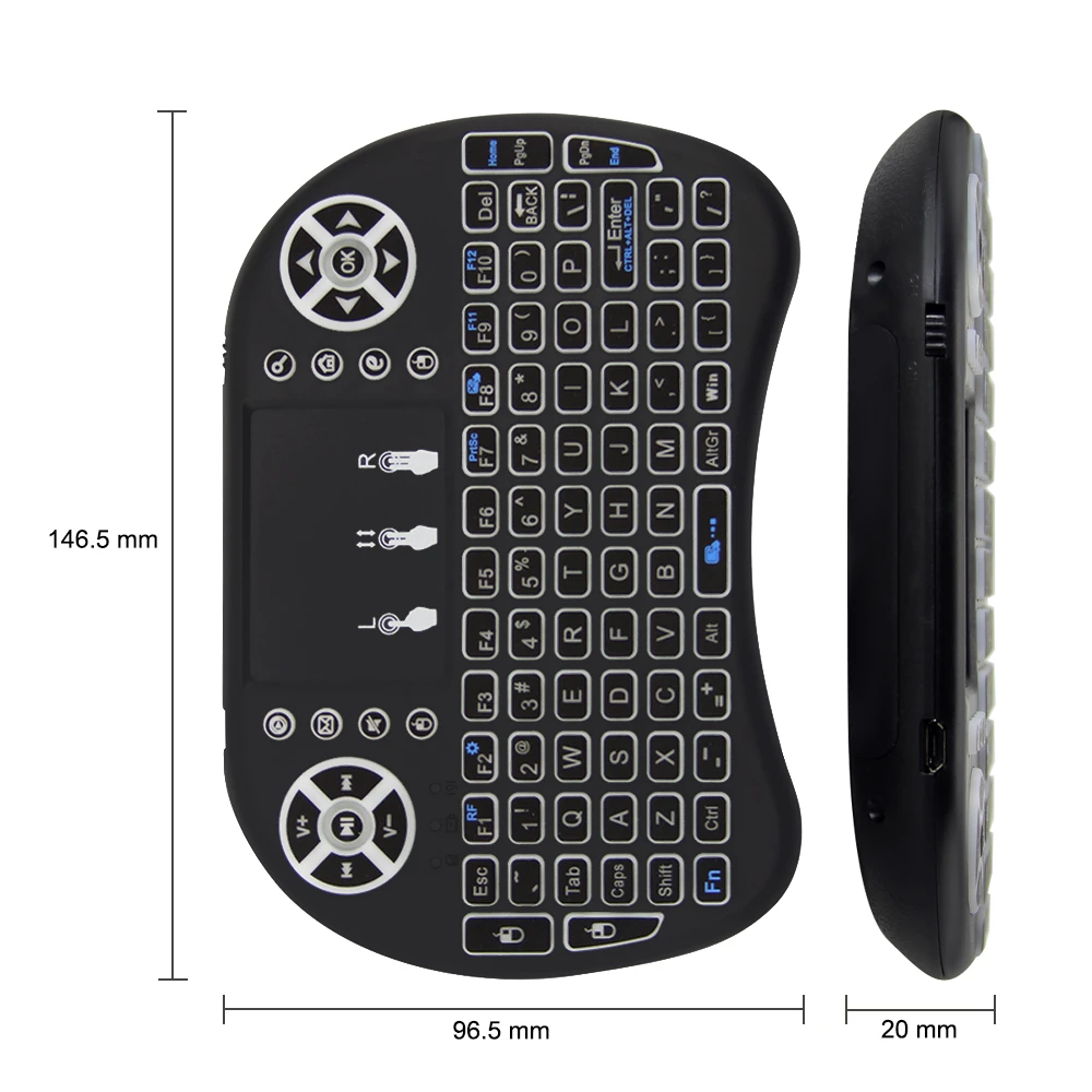 Tastatură Wireless Cu Touchpad Colorate Blacklit Mini Mouse-ul de Aer Keybord Touch Pad Mici Tastatura Pentru TV Box PC, Laptop