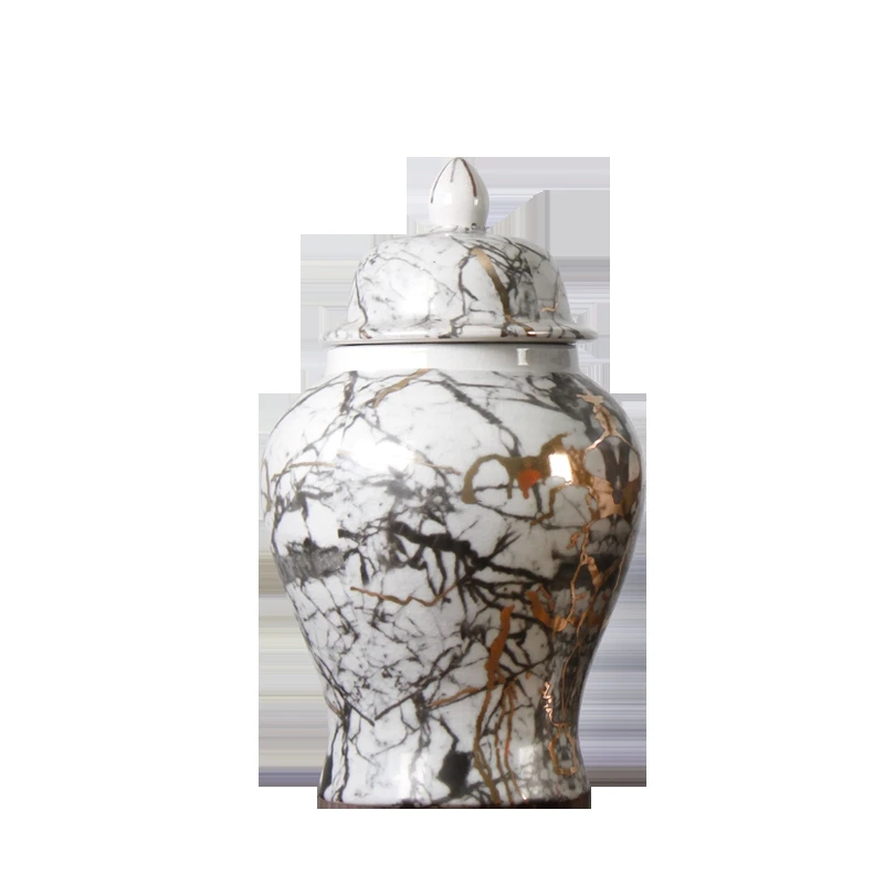 Nordic Minimalist American Creative Aur Ceramice, Marmura Model de Cameră Decor Vaza Ceramica Decor portelan oală borcan