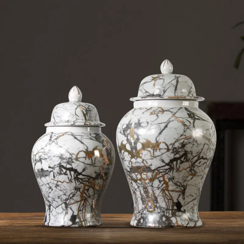 Nordic Minimalist American Creative Aur Ceramice, Marmura Model de Cameră Decor Vaza Ceramica Decor portelan oală borcan