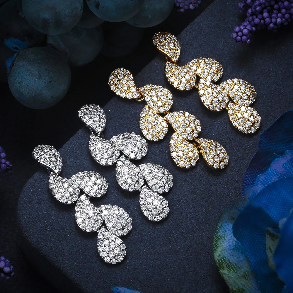 Set de bijuterii HADIYANA de Lux Spumant Cubic Zircon Colier, Brățară, Inel, Cercei de Design de Moda Pentru Femei TZ8158 Bisuteria