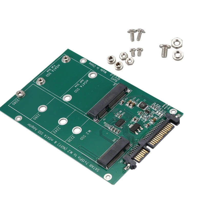 2 in 1 Mini PCI-E 2 Lane M. 2 Și mSATA SSD La SATA III 7+15 Pini Adaptorul