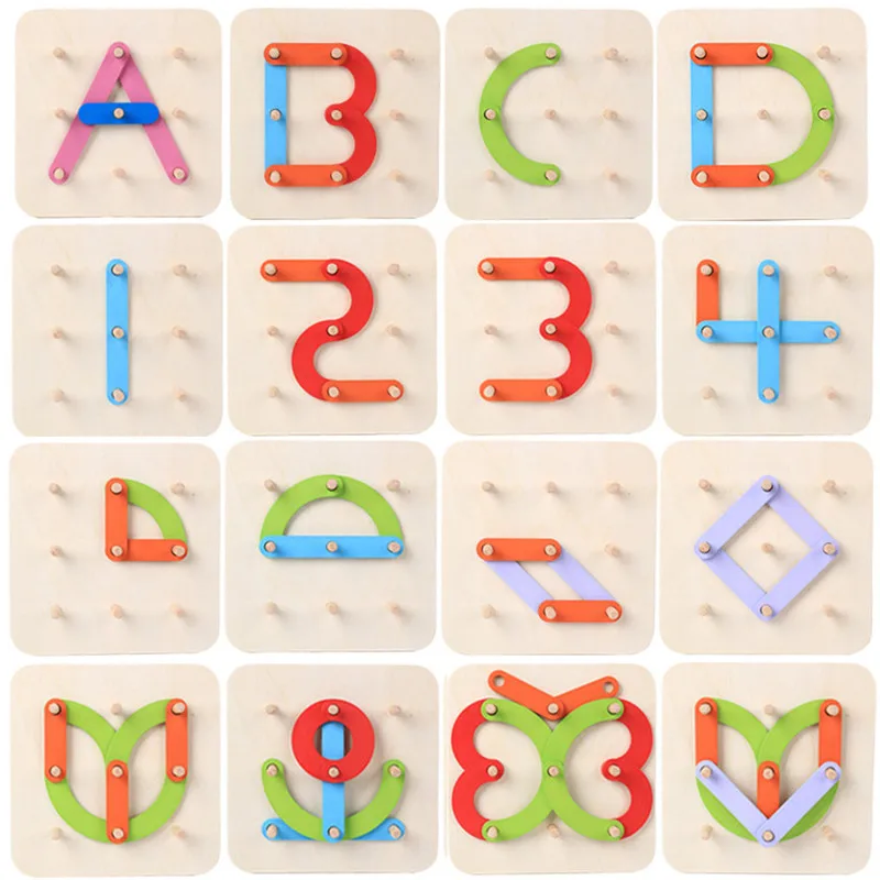 Formă Geometrică Digital Scrisoare De Jocuri De Puzzle De Lemn, Jucarii Pentru Copii Imaginația De Învățare Creative, Puzzle-Uri Populare De Jucărie