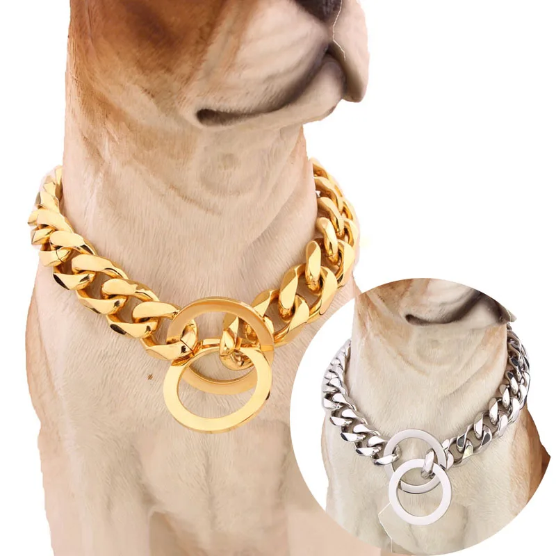 Designer de bijuterii Alunecare Sufoca Guler de Câine Chormed Lanț de Oțel Cu Heavy Duty O Ring-fit Pentru Yorkie Terrier, Bulldog francez Pitbull