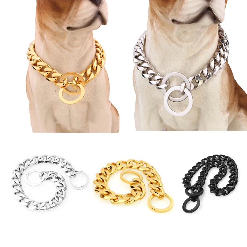 Designer de bijuterii Alunecare Sufoca Guler de Câine Chormed Lanț de Oțel Cu Heavy Duty O Ring-fit Pentru Yorkie Terrier, Bulldog francez Pitbull