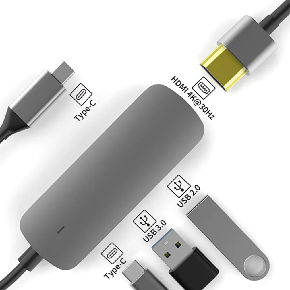 Hub Cablu Adaptor de Tip C, Patru-In-One de Expansiune Doc TX4H Adaptor de TIP C Pentru USB3.0+HDMI+PD Patru-In-One TX4H Adaptor