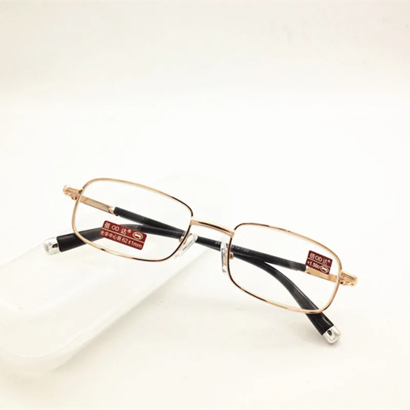 Unisex metal ochelari Lentile de Cristal bărbați femei ramă de aur, Ochelari de Citit Prezbiopie ochelari +100 +150 +200 +250 la +400