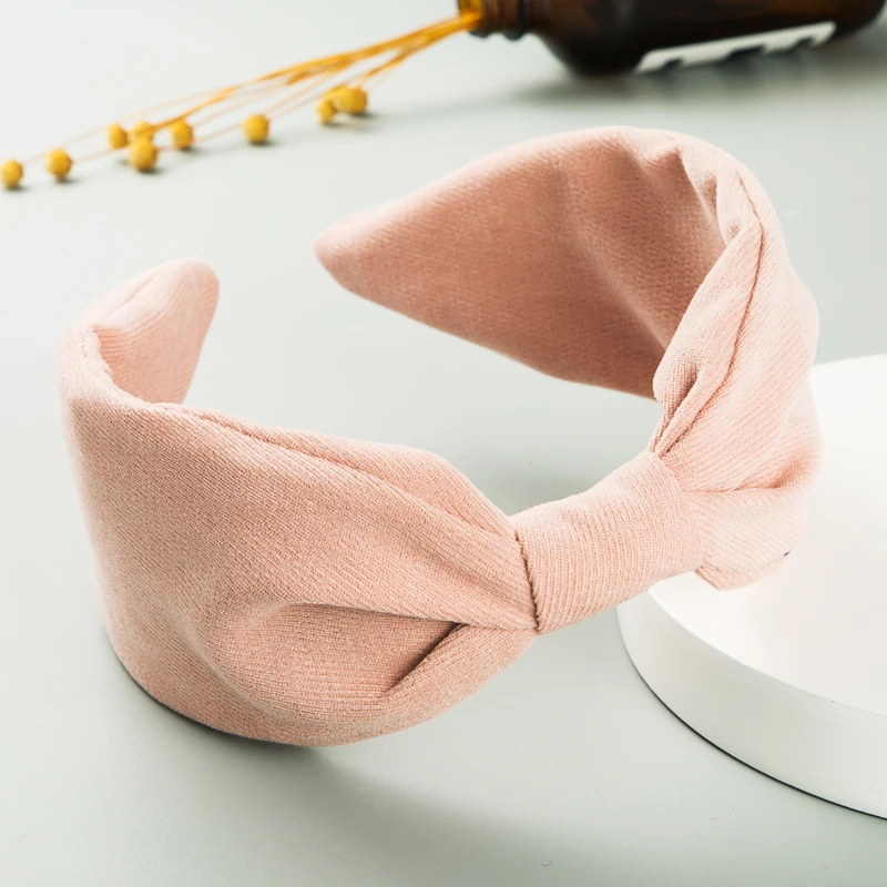 Elegant coreean Bowknot Bentita pentru Femei Vintage de Culoare Solidă Tesatura Catifea poftă de mâncare Hairband Fete de Petrecere, Accesorii de Par, articole pentru acoperirea capului