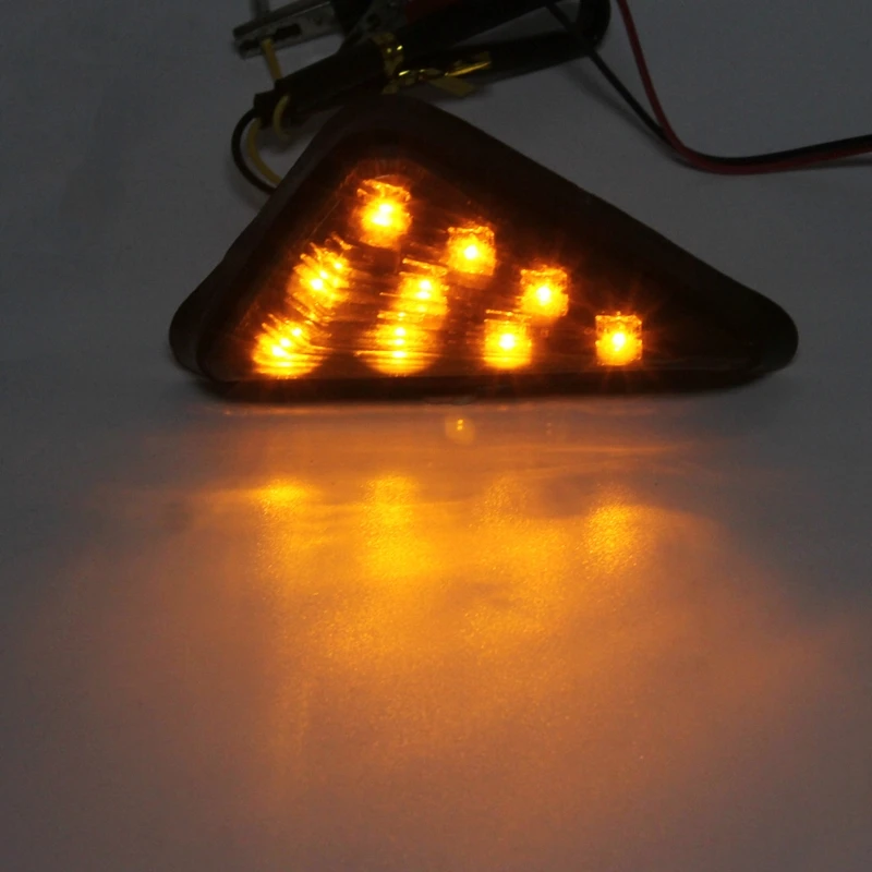 1 Pereche Triunghi de Culoare Motocicleta de Semnalizare Ochelari de Indicatorul luminos de 9 LED-uri de Lentile de Fum