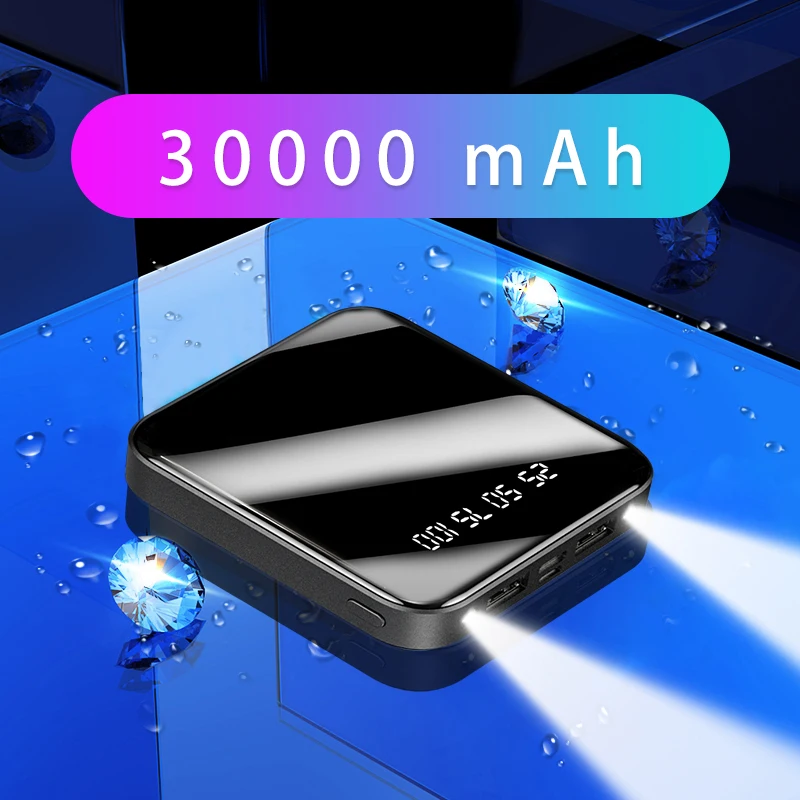 Mini Power Bank 30000mAh Portabil de Încărcare Rapidă Poverbank Telefon Mobil Acumulator Extern Incarcator Powerbank 30000 mAh pentru Xiaomi Mi