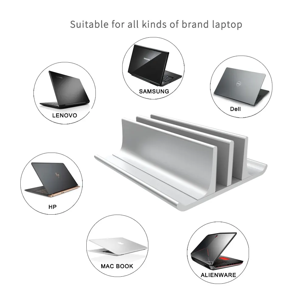 Single/Double Slot Vertical Stand de Laptop din Aliaj de Aluminiu Desktop Suport Reglabil cu stație de Andocare pentru Notebook Tablete Loptop