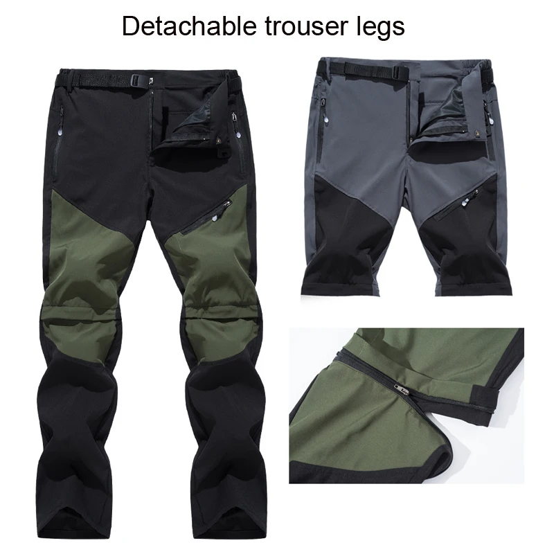 TRVLWEGO Bărbați Drumeții Pantaloni Stretch Detasabila Rapid Uscat Lightweight Zip de Pe Drumeții în aer liber Camping Safari Pantaloni de Lucru Pantaloni de Marfă