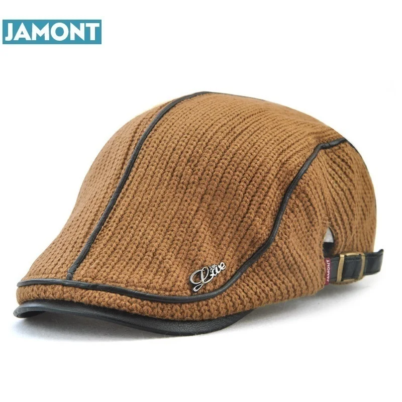 JAMONT de Înaltă Calitate Stil englezesc de Iarnă Lână Bărbați în Vârstă Capac Gros Cald Bereta Pălărie Design Clasic, Vintage Cozoroc Sapca Snapback
