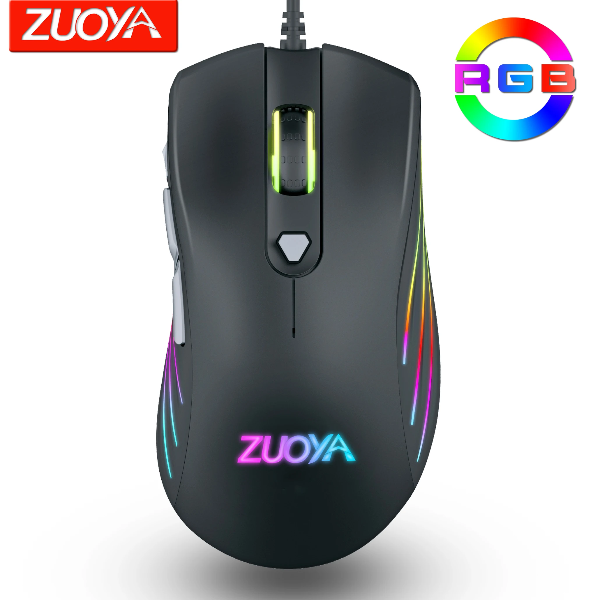 ZUOYA Mouse de Gaming RGB lumina de Fundal 3200/7200DPI 7 Butoane cu fir Șoareci Joc Senzor Optic Pentru Gamer FPS