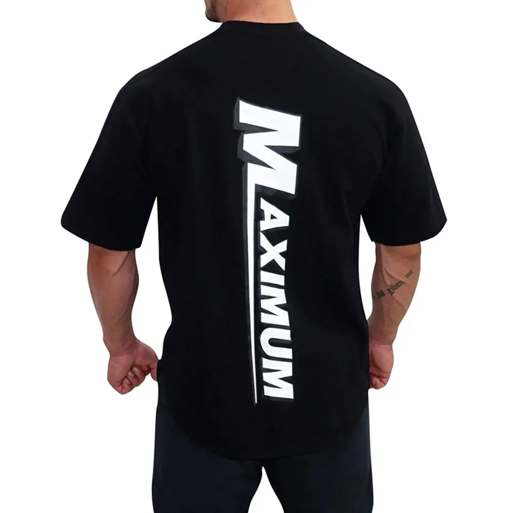 Negru Liber Casual tricou Barbati Maneca Scurta Print Tee Topuri Sală de Fitness Bumbac T-shirt de sex Masculin de Vară Sport Antrenament Antrenament de Îmbrăcăminte