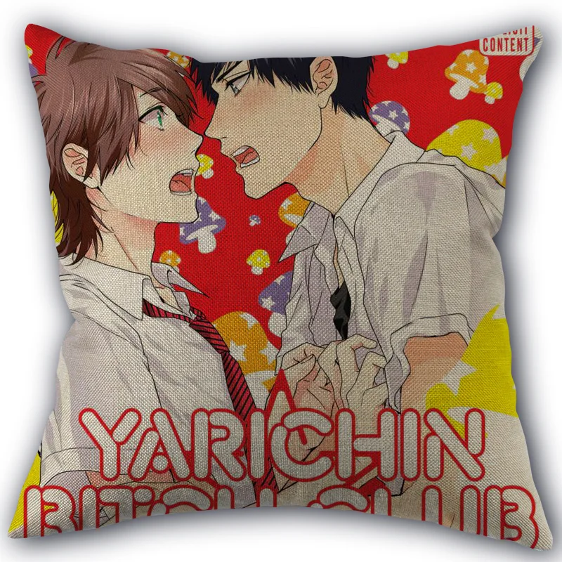 Noul Anime Yarichin Curva Club Pernă Nouă Lenjerie de pat din Bumbac Tesatura Pătrat cu Fermoar fata de Perna 45X45 Decorative Nunta Pernă acoperă