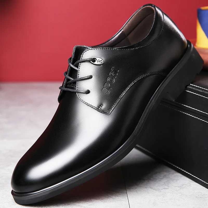 Misalwa Tradditional Barbati Pantofi Derby Din Piele Oficial De Afaceri De Bază Barbati Pantofi Rochie Neagră