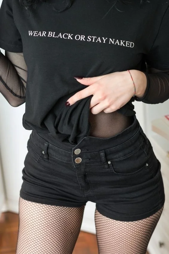 Kuakuayu HJN Stil Gotic Întuneric Purta Negru sau Rămâne Gol Scrisoarea Imprimate Moda de Vara din Bumbac Rece Grunge Femei Tee T-shirt