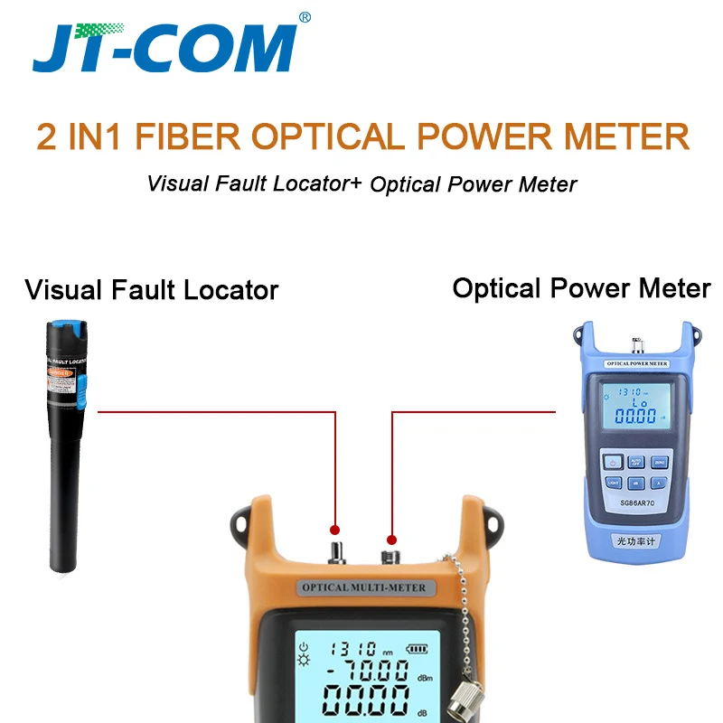 2 In1 Fibre optice metru de putere -70 + 3dBm și 15mW 15 km de Cablu de Fibră Optică Tester Visual fault Locator Roșu cu Laser Pen