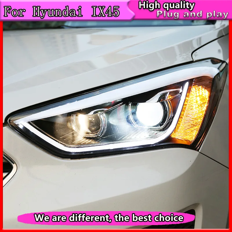 Styling auto pentru Hyundai IX45 Faruri LED Noul SantaFe Faruri DRL Lentilă Fascicul Dublu H7 HID Xenon bi xenon obiectiv