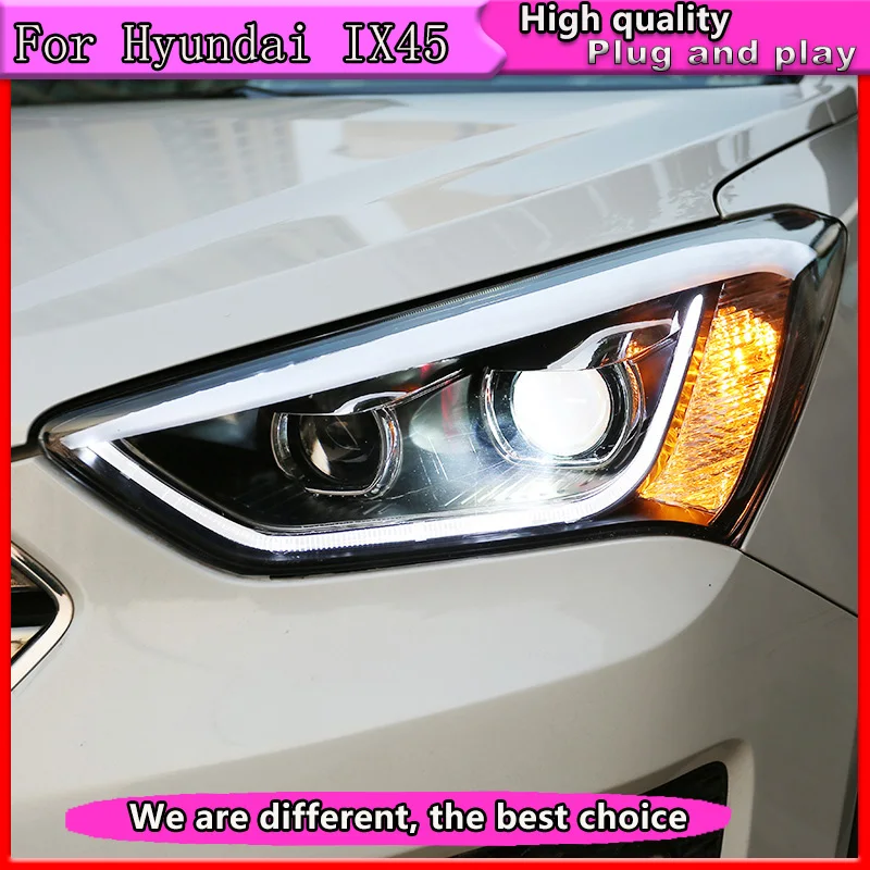 Styling auto pentru Hyundai IX45 Faruri LED Noul SantaFe Faruri DRL Lentilă Fascicul Dublu H7 HID Xenon bi xenon obiectiv