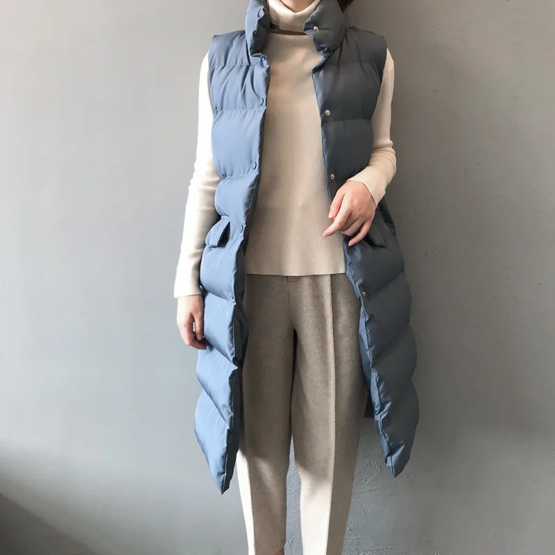 Femei Sacou în Jos În 2020 Paltoane de Iarnă Lungă Vesta Cald Mandarin Guler Bumbac Căptușit Chaleco Mujer Haina