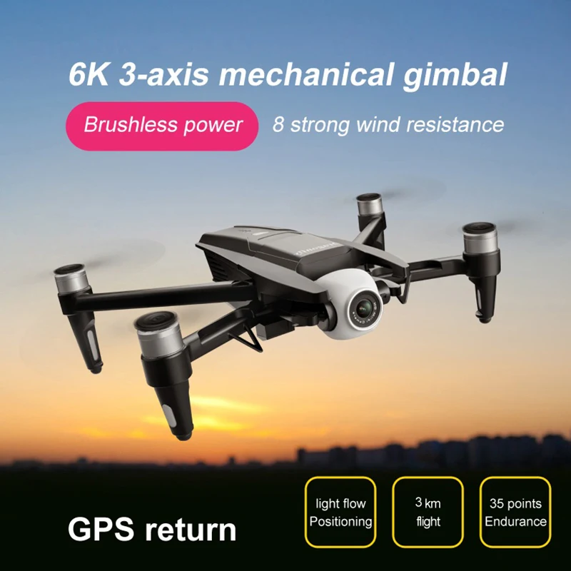 2020 NOU S137 Pro Drone 6k HD Mecanice Gimbal Camera 5G Wifi Gps Sistemul Suporta Card TF Drone Distanta de 3km de Zbor de 30 de minute
