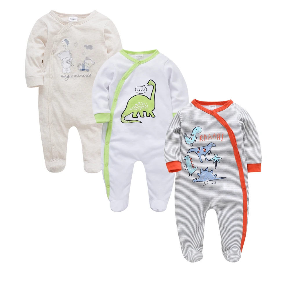 KAVKAS 2 3 buc/log baietel haine de bumbac imprimare de desene animate de Toamna Iarna cu maneca lunga salopetă ropa bebe nou-nascut 0-12 luni generală