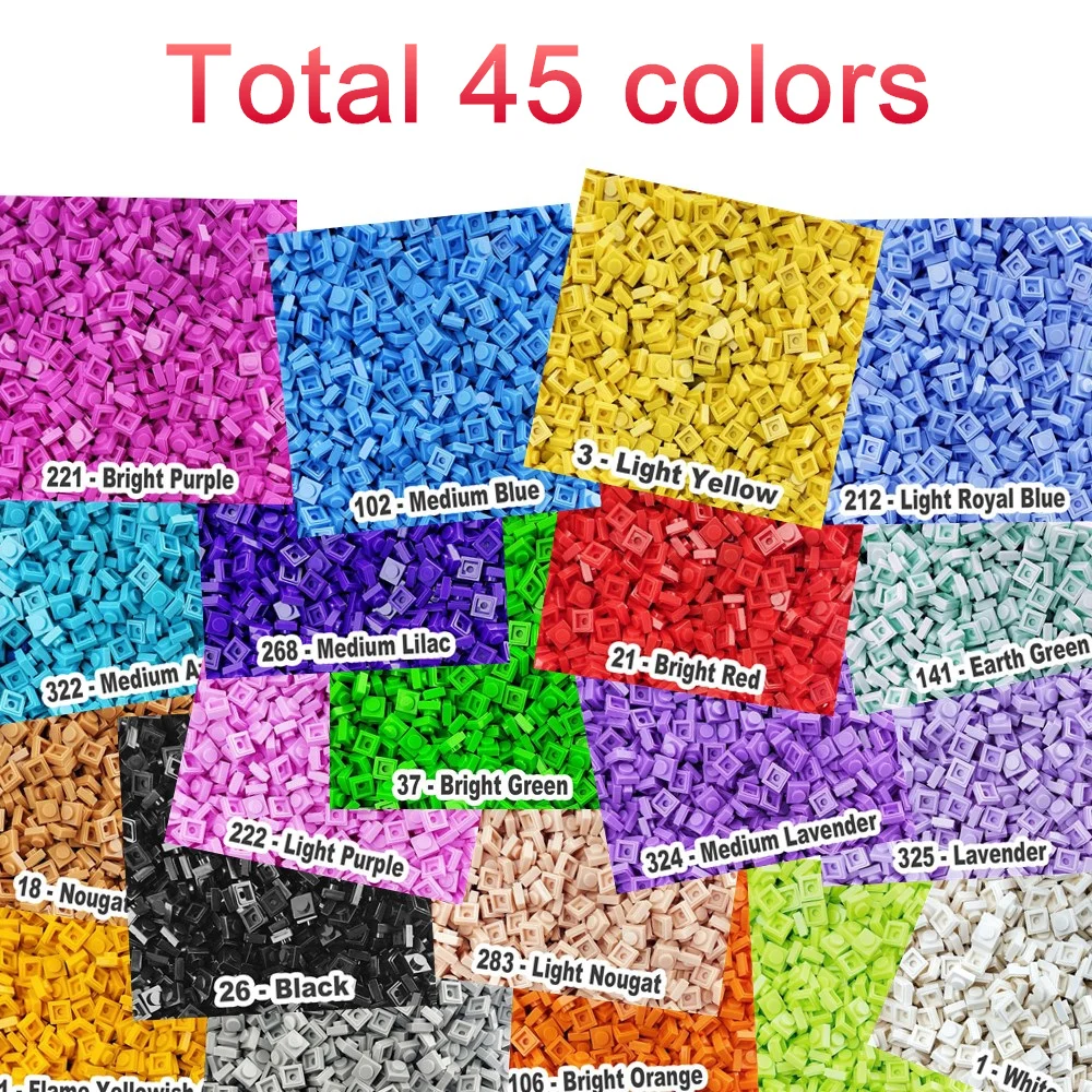 L*du-te 3024 Plastic Blocuri Mici de Cărămidă Accesoriu 1X1 Placa Nr. 192 Maro-Roșcat Pixel Art DIY Jucării Educative Pentru Adulți