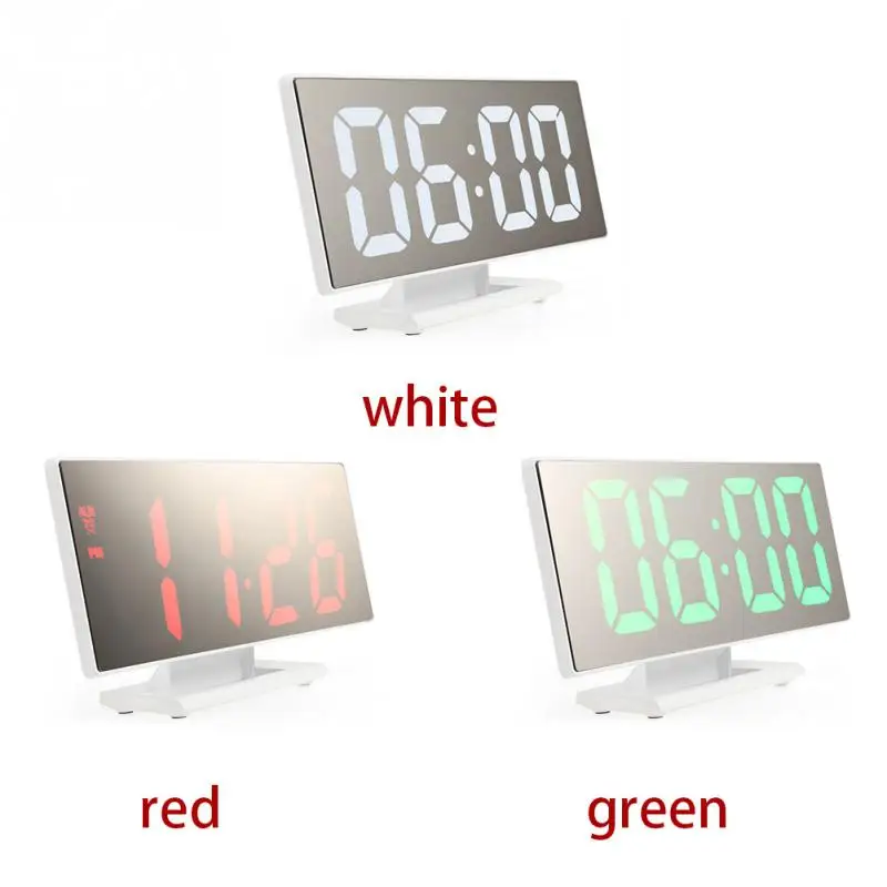 Ecran mare Ceas cu Alarmă Digital USB Multifuncțional Timp de Afișare cu LED-uri Oglindă Ceas de Masă de Birou Decor Acasă reloj despertador