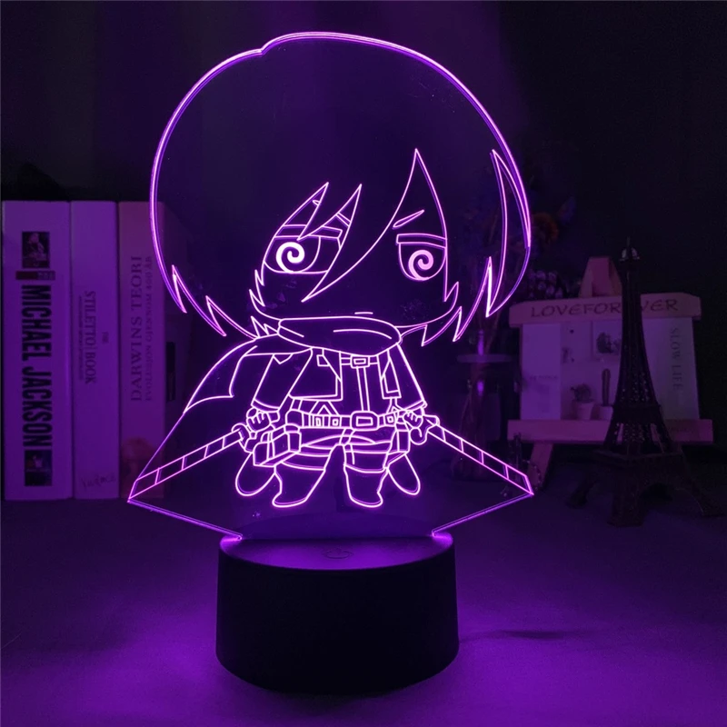 Q Versiune Anime Gigant Lumina de Noapte Decor Acasă Acril 3D Șapte culori Dormitor Noptieră Decor de Obiecte de uz Casnic