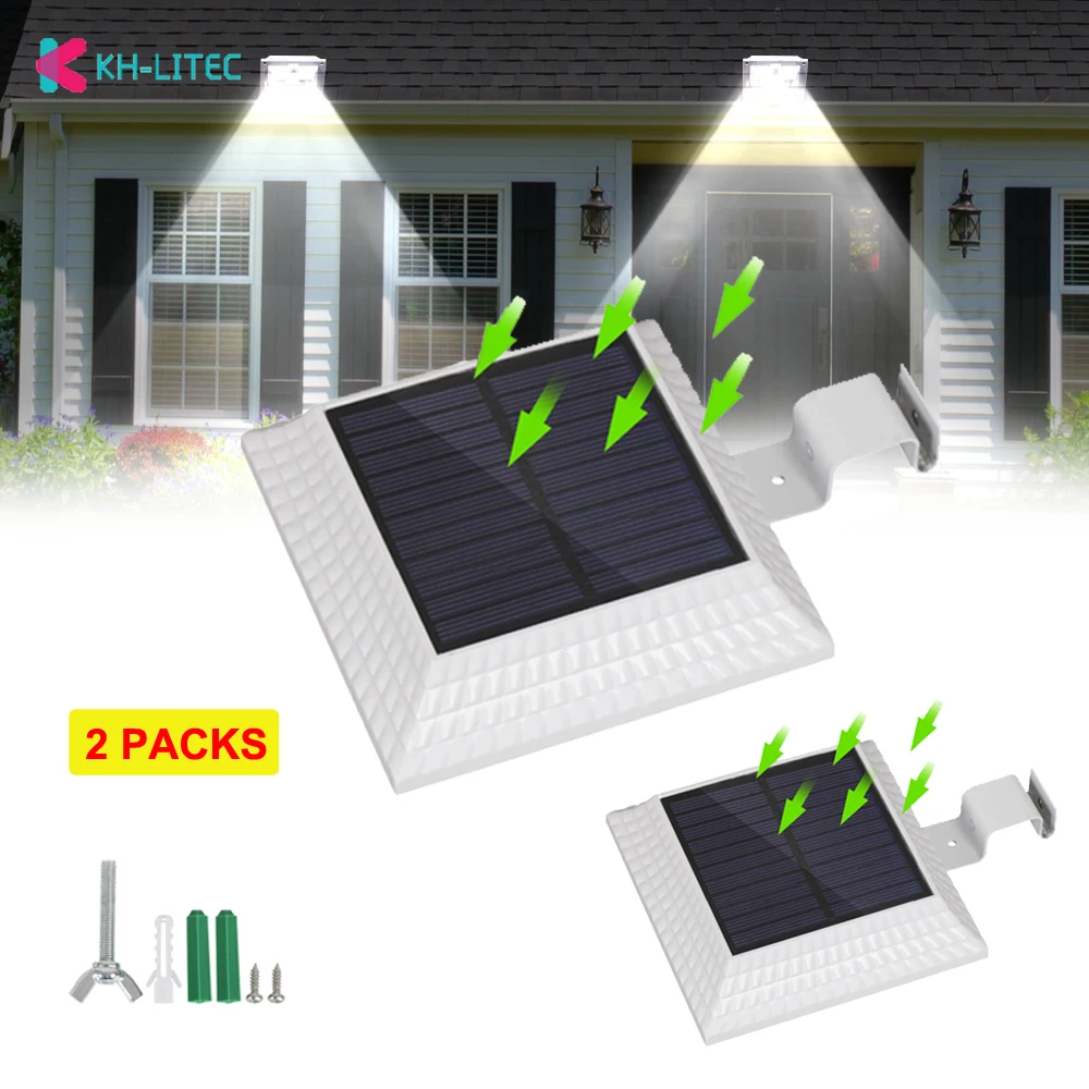2 Pachet de Soare de Putere Smart 12 LED-uri Solare Jgheab de Lumină Pentru Case în aer liber, Gard Zid de Grădină Curte Vărsat Pasarele Oriunde Lampă Solară