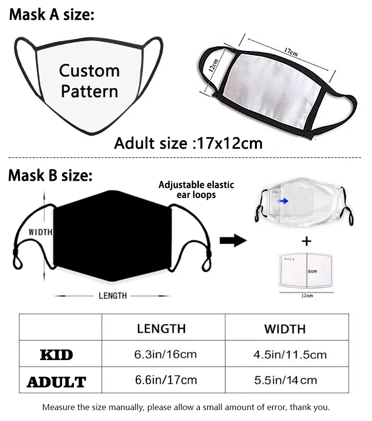 2D 3D Personalizate Masti de Fata Refolosibile Lavabile Fata Scut Masque Masca Pânză Neagră Gura Masca Logo-ul Anime Scrisoare Foto Star Print