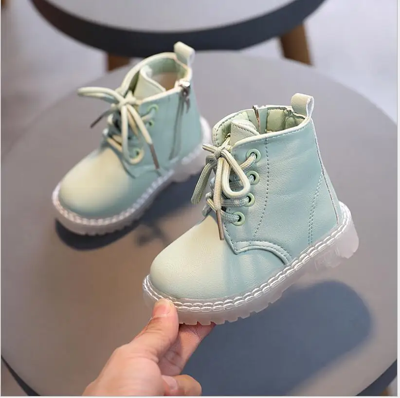 Primăvara Și Toamna pentru Copii Cizme Martin Băieți Și Fete Talpă Moale Pe Slip cu Fermoar Moda Single Boot Baby Pantofi de Mers pe jos