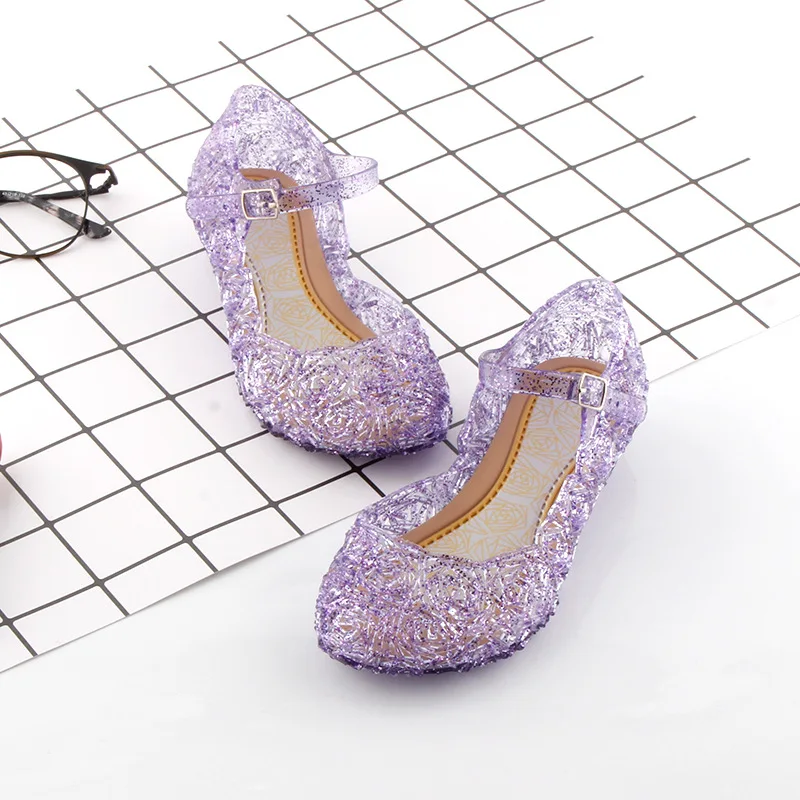 Copiii De Cristal Pantofi Glitter Princess Fete Sandale Cenusareasa Copii Adolescent Stralucind Medie-Înaltă