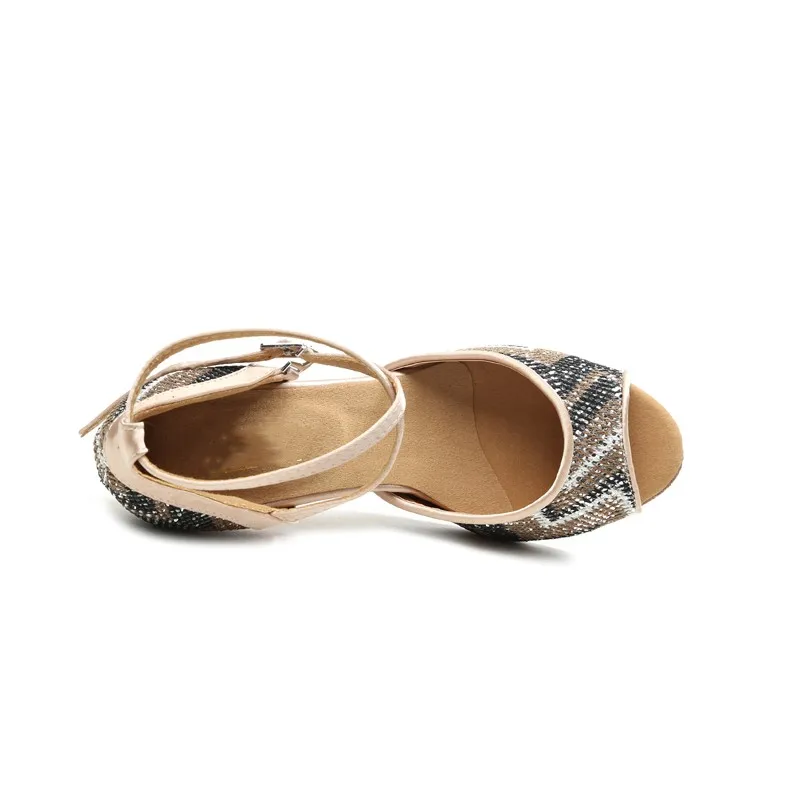 Sclipici Zebra Pantofi de Moda Moderne latină Pantofi pentru Femeie Pantofi de Dans de Aur Albastru de Toamnă și de Iarnă Zapatilla Mujer JuseDanc