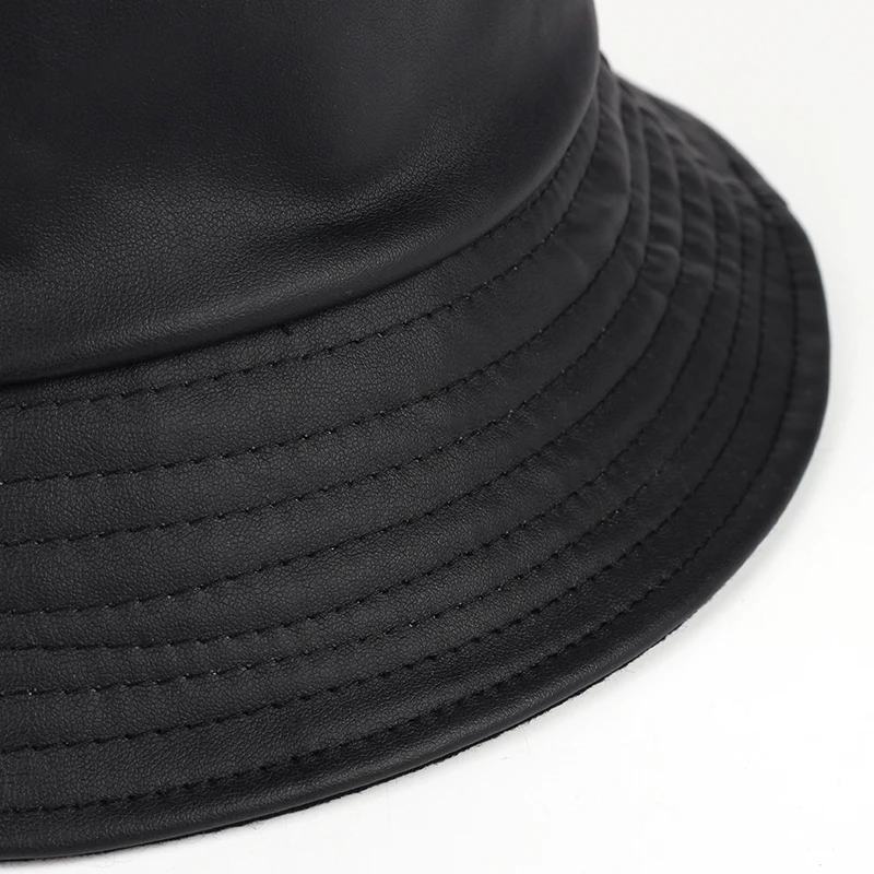 VORON Nou Solid Faux din Piele Găleată Pălărie de călătorie în aer liber pălărie Femei Casual Plat bob de Vară, Pălării de Pescuit soare Capace Pentru Femei/Bărbați