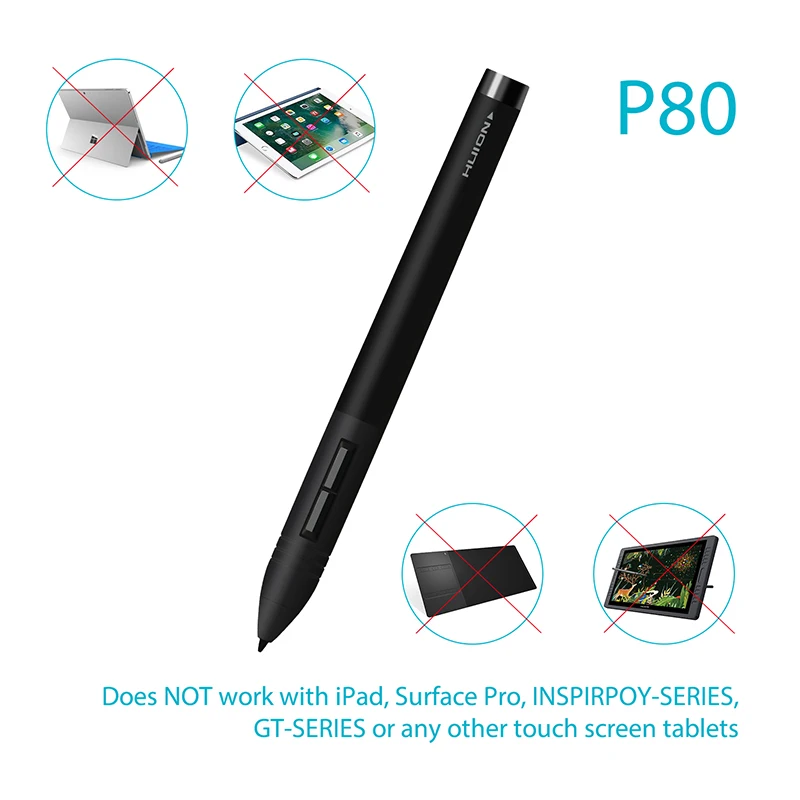 Huion P80 PEN80 Reîncărcabilă Digital Pen Stylus Profesional pentru Desen Grafic Tablete
