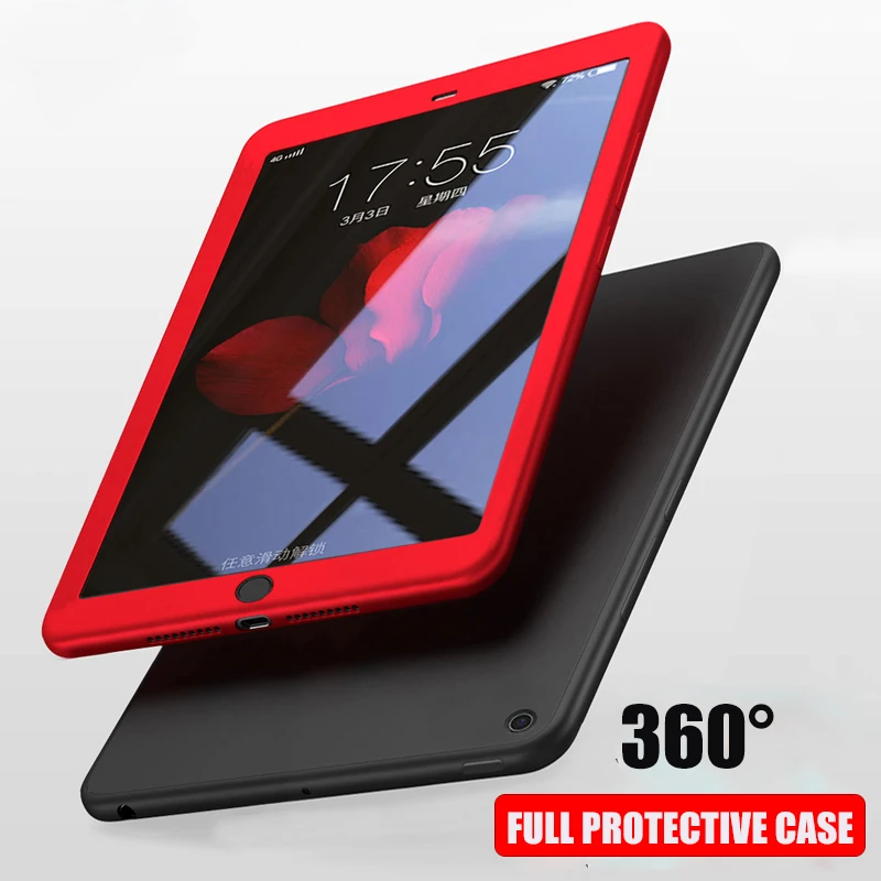 De lux 360 Full Protection Silicon Fata+Spate Caz+Sticla Film Pentru iPad 2 3 4 Ecran Protector de Acoperire A1460 A1396 A1430